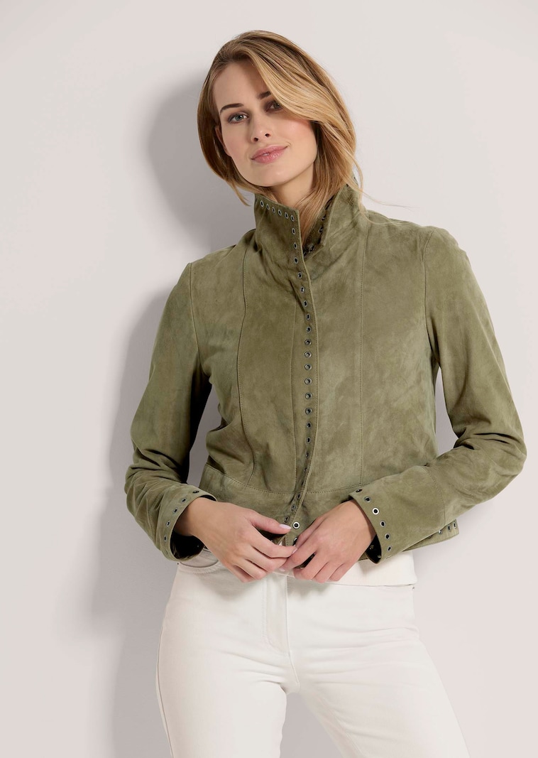 Jacke aus Ziegenvelours-Leder