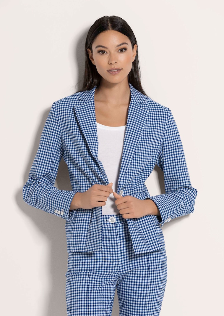 Blazer in feinem Vichy-Karo