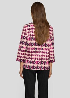 T-shirt en jersey avec motif pied-de-poule et carreaux thumbnail 3