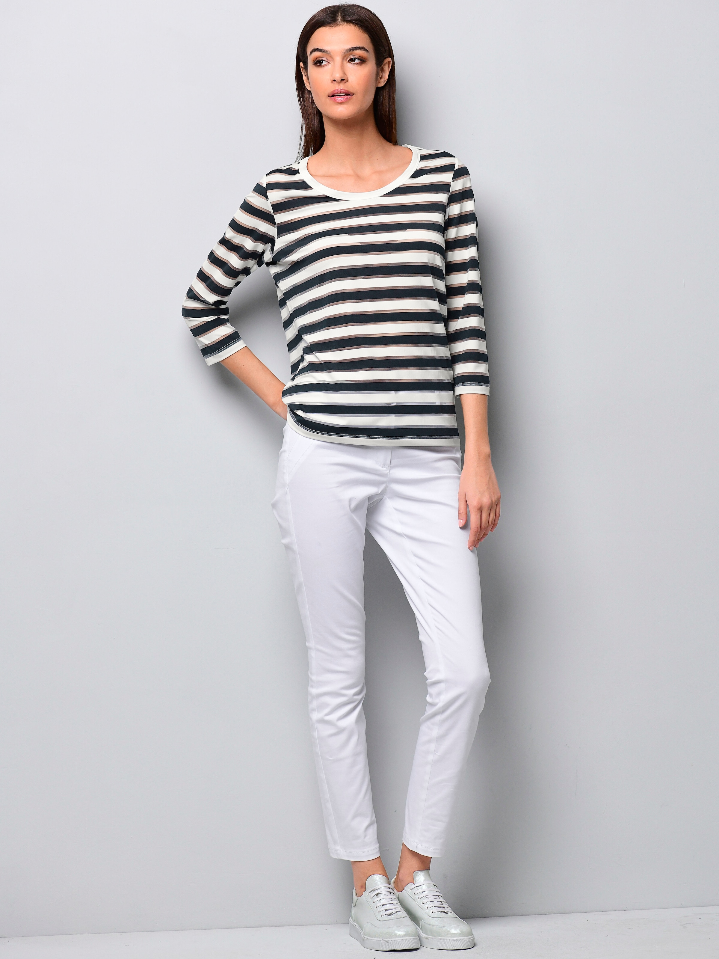 Shirt mit transparenten Streifen