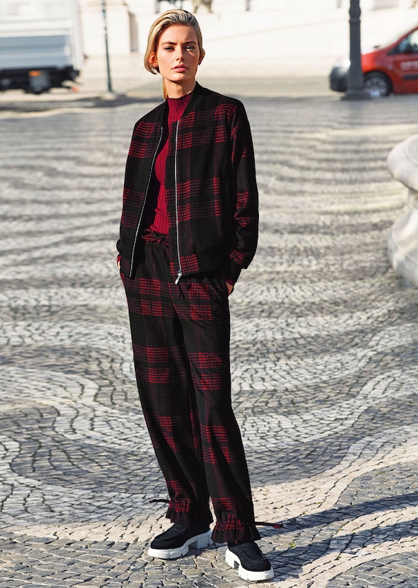 Jogger-style checked trousers