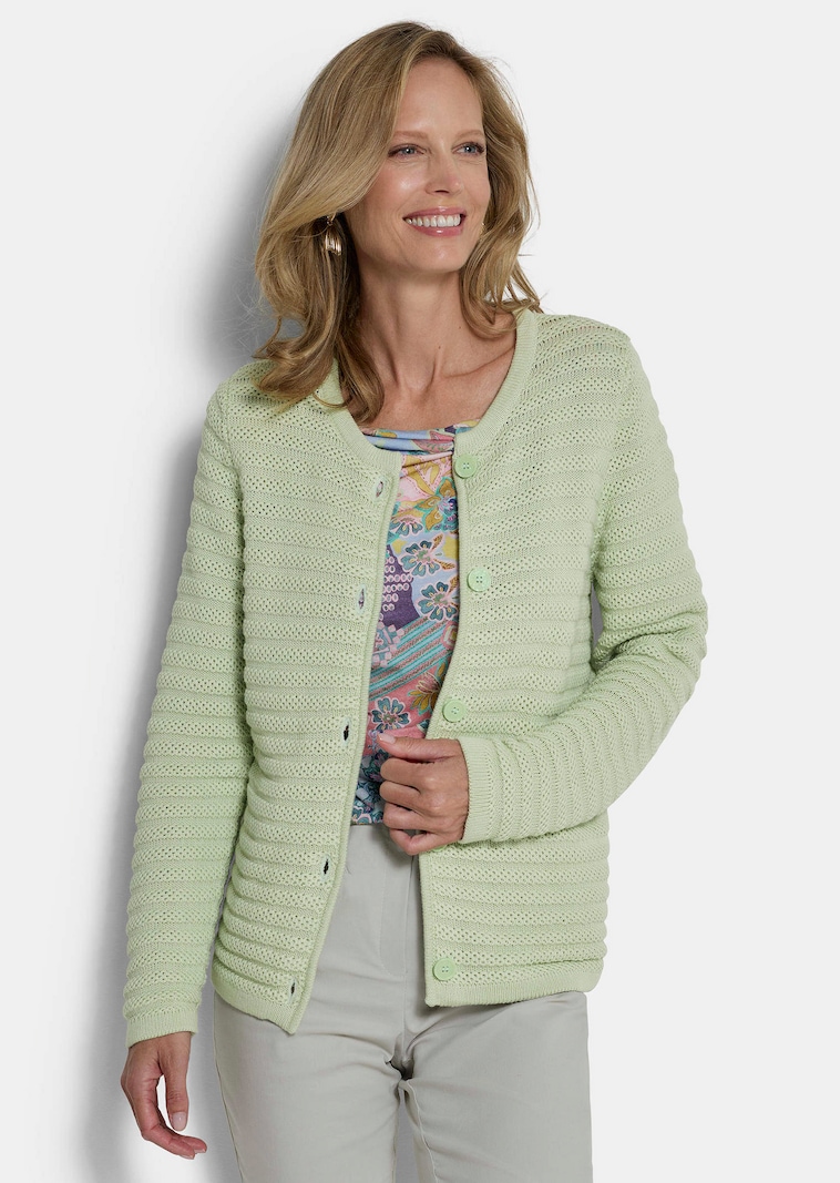 Veste en tricot ajouré pur coton