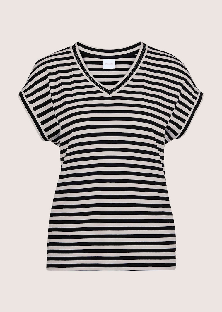 V-Shirt mit Glanz-Akzent