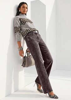 Wide-Leg-Jeans mit Glitzerprint thumbnail 7