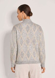 Glitzernder Pullover mit Rauten-Muster thumbnail 3