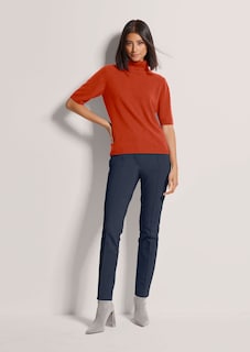 Cashmere roll neck jumper with half-length sleeves thumbnail 2