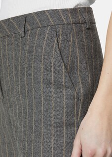 Weite Nadelstreifen-Hose mit Fischgrat-Struktur thumbnail 5