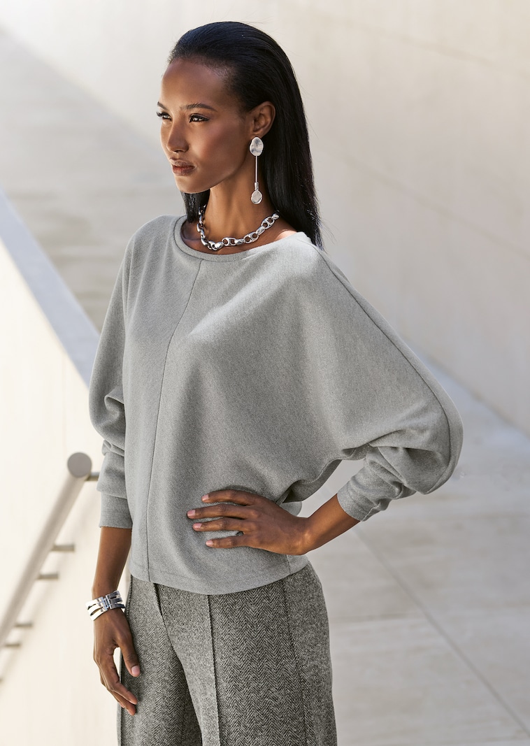 Langarm-Shirt mit Glanz-Effekt