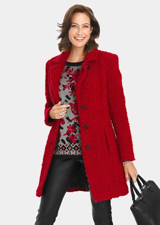 manteau bouclette rouge