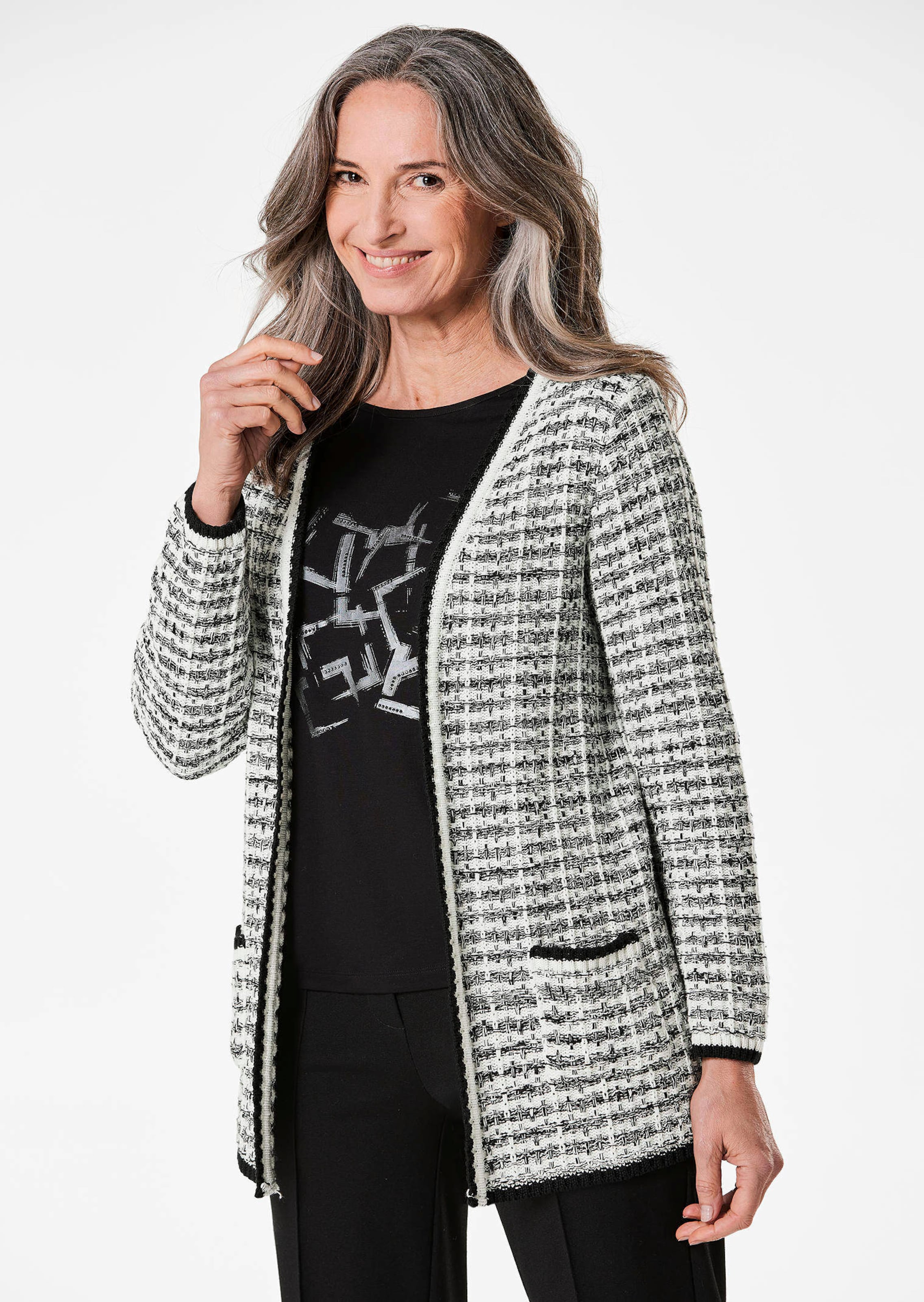 Cardigan met elegant jacquardpatroon