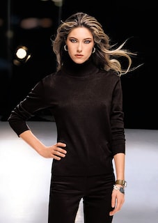 Pull en maille fine avec viscose et élasthanne thumbnail 2