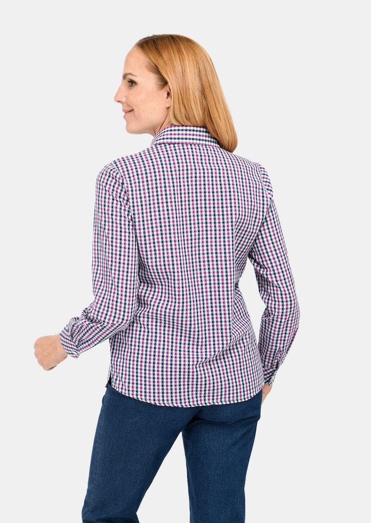 Hoogwaardig geruite blouse met opgestikte applicatie 1