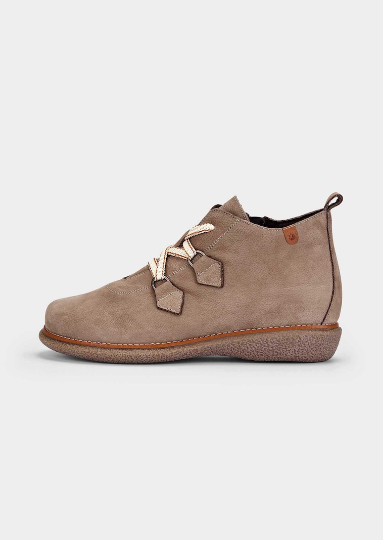 Stiefeletten aus echtem Leder mit breiter Schnürung