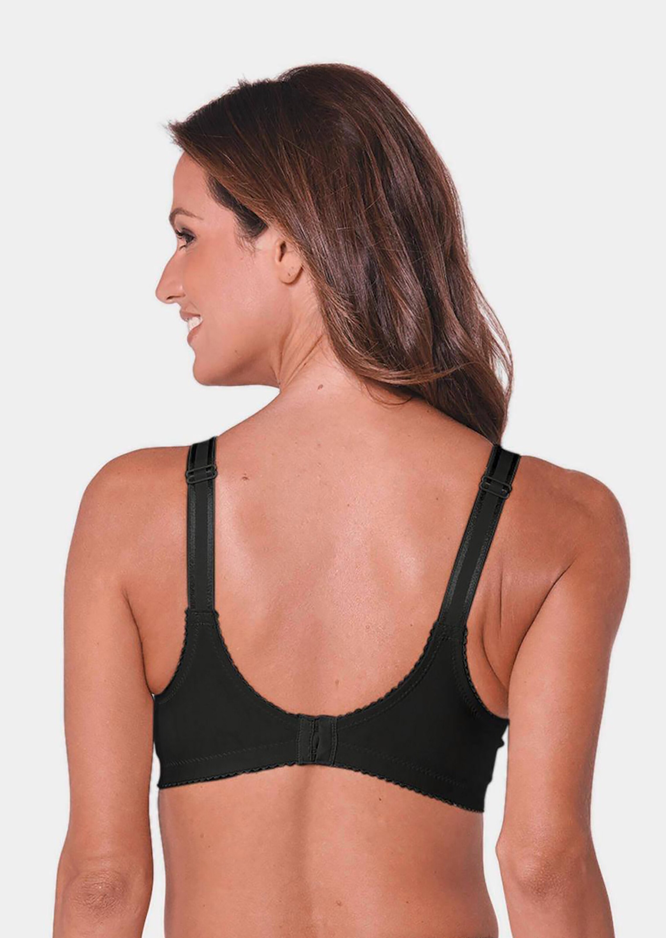 Soutien-gorge à dentelle en coton - noir - Gr. 100 D de Goldner Fashion