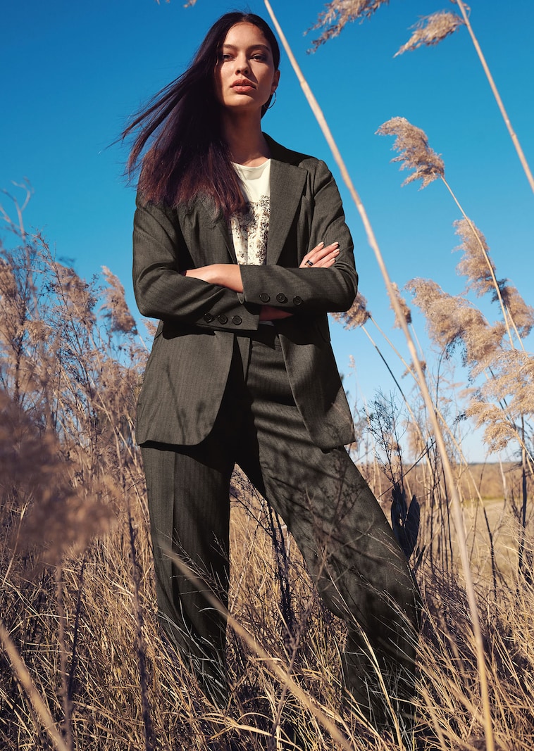 Blazer mit Fischgrat-Dessin