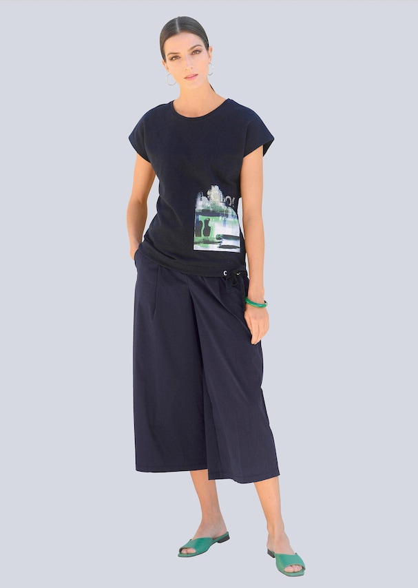 Culotte Hose mit weitem Beinverlauf 1