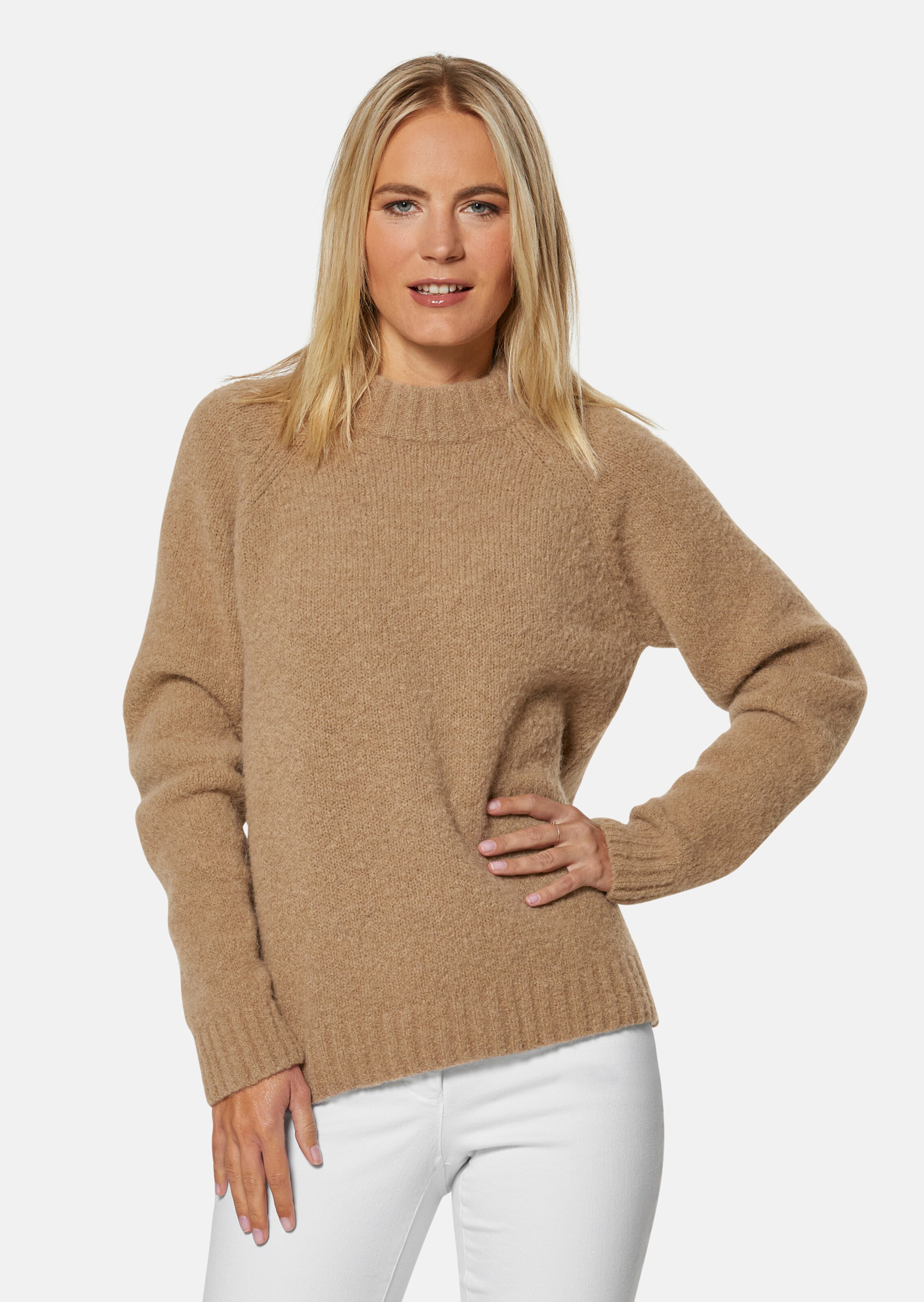 Rundhals-Pullover mit langen Ärmeln