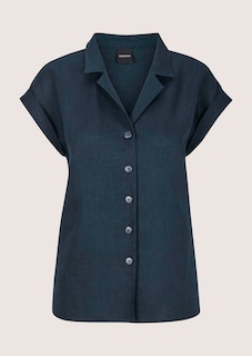 Lässiges Leinenhemd mit Reverskragen thumbnail 6