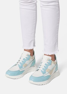 Leather trainers in a cool mix of patent and smooth leather thumbnail 1