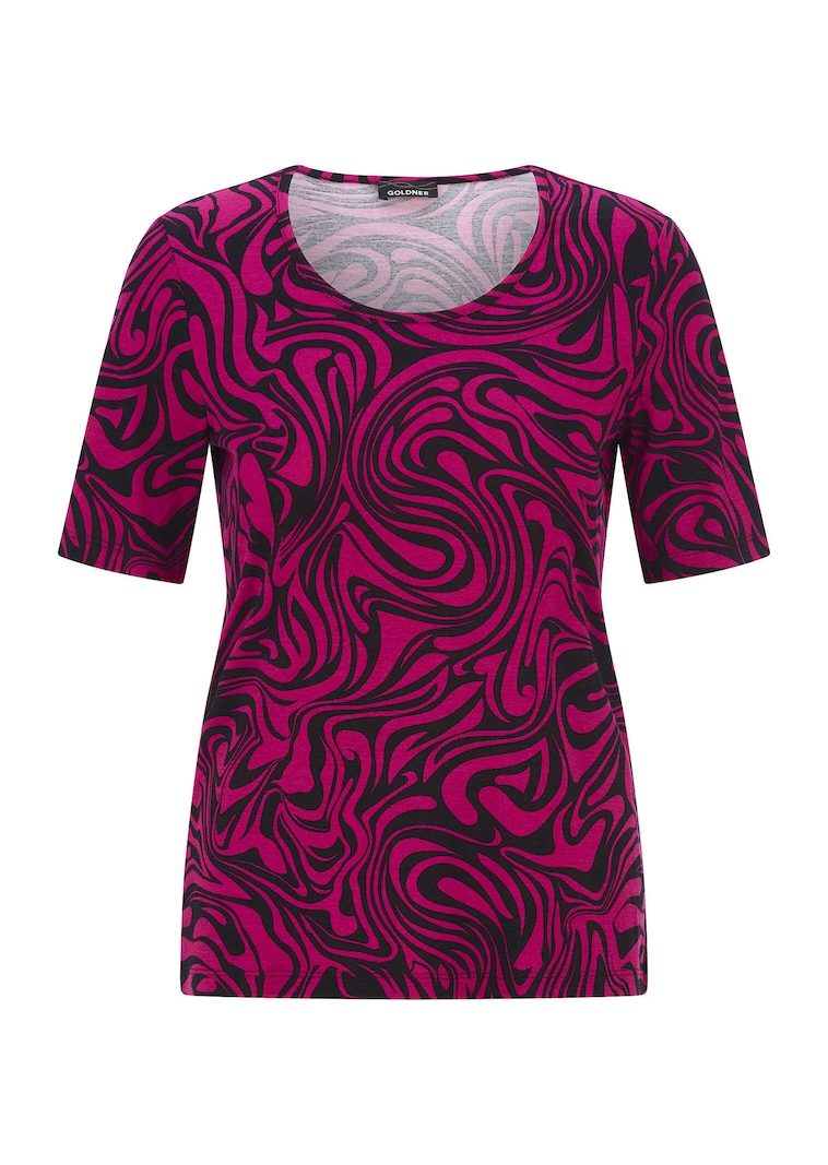 Jersey-Shirt mit schwungvollem Muster