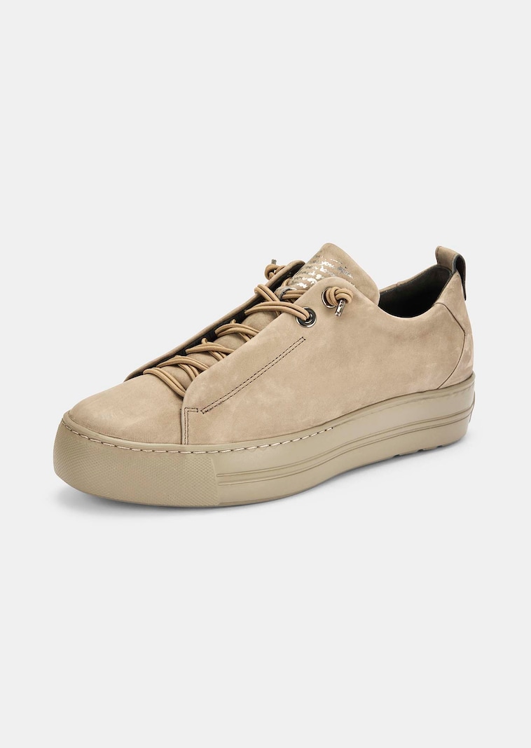 Sneakers en cuir avec laçage élastique