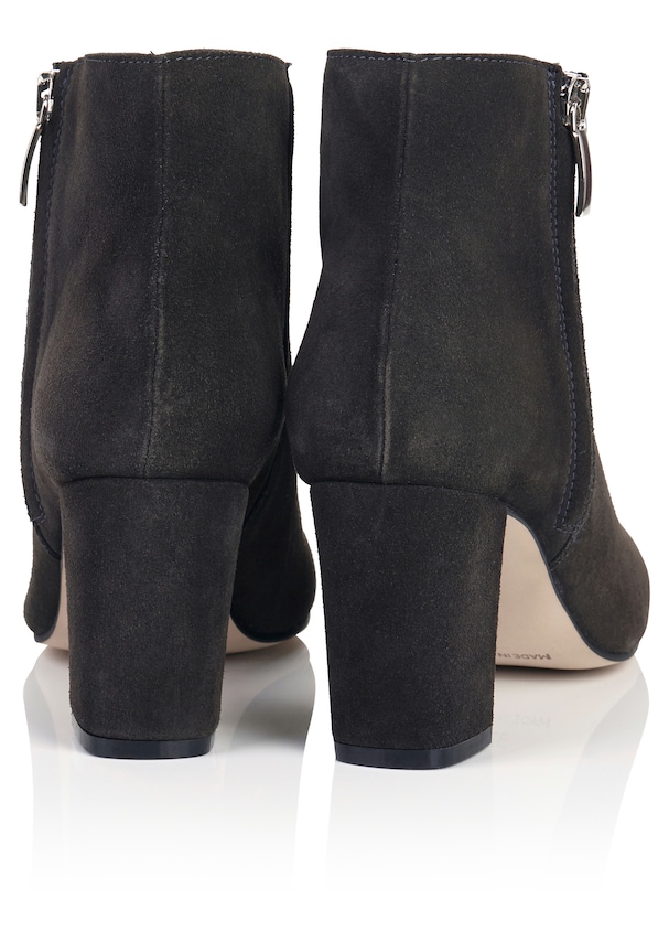 Suede ankle boot with high block heel 1