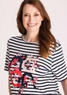 T-shirt à rayures avec motif sur le devant thumbnail 4