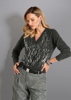Schurwoll-Pullover mit Pailletten thumbnail 7