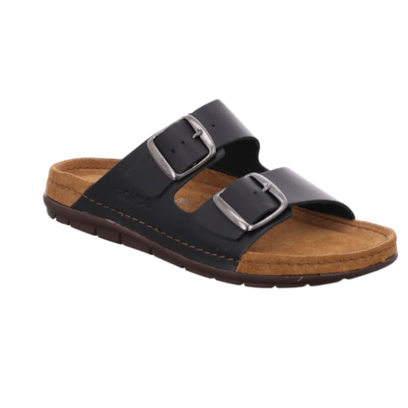 Leder-Pantolette mit zwei Riemen