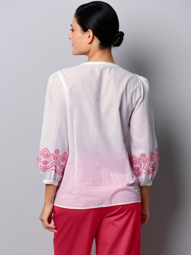 Bluse mit Stickerei am Ärmel 2