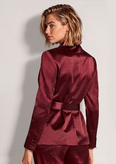 Blazer chic en satin avec lien à nouer thumbnail 3