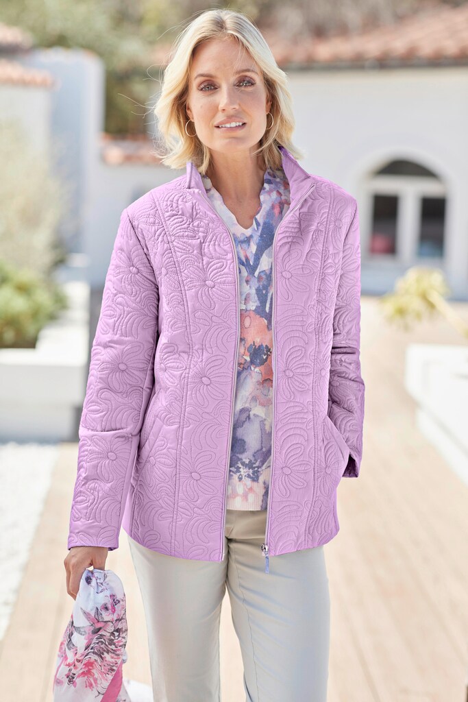 Jacke mit floraler Steppung