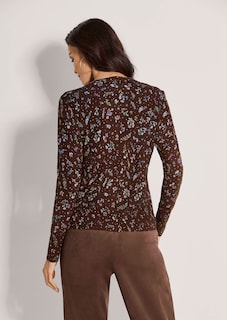 Feine Strickjacke mit Blumenprint thumbnail 3