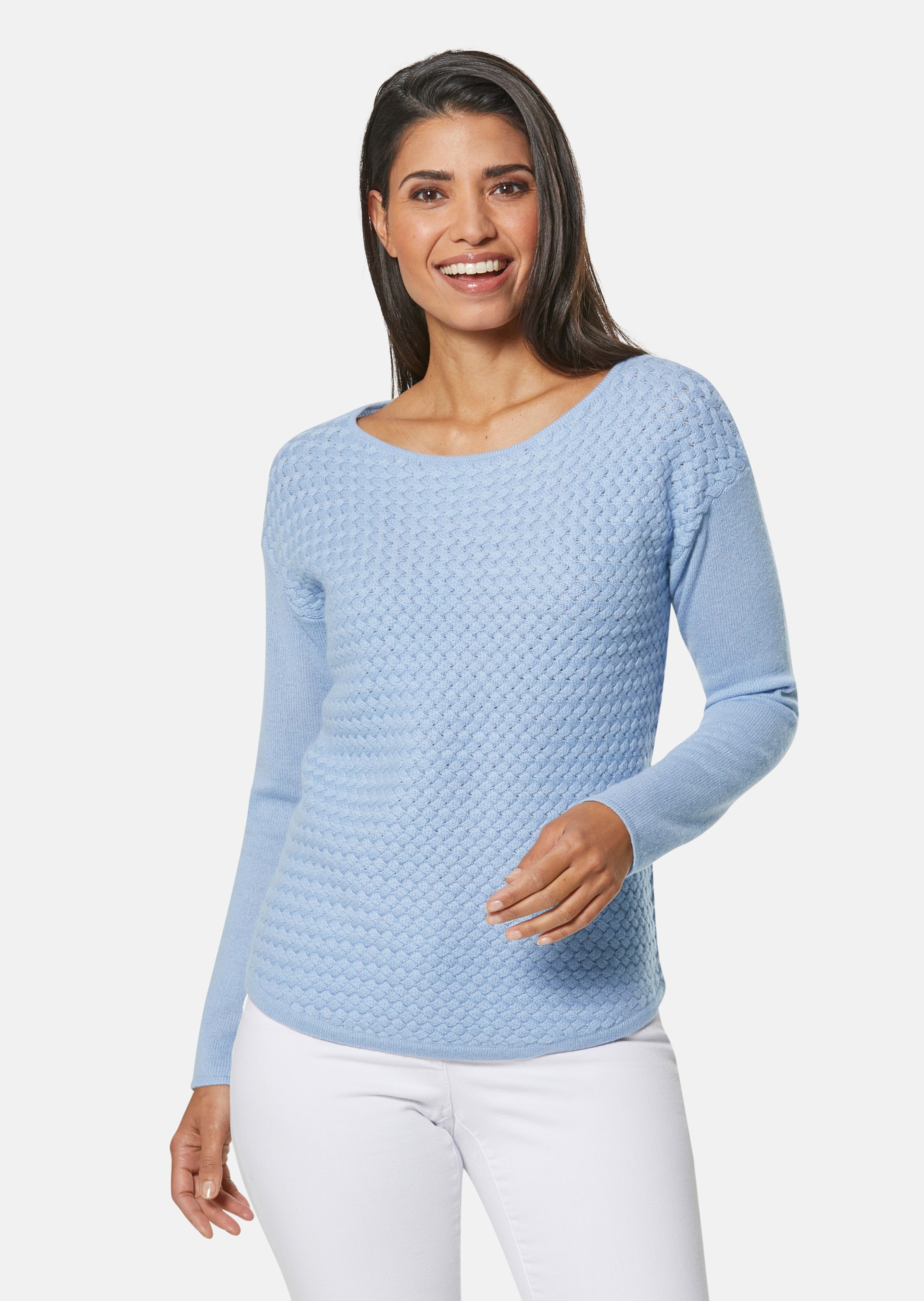 Oversize-Pullover mit Flechtmuster