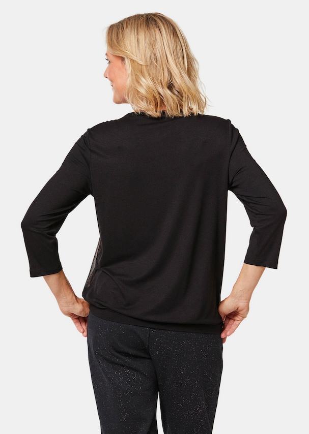 Comfortabel elastisch blouseshirt met glanzende print 2