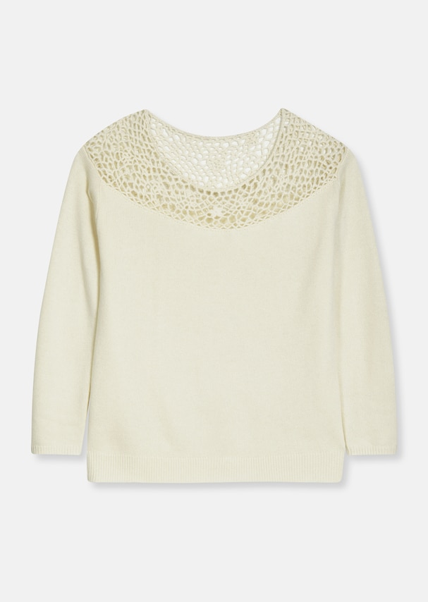 Knitted jumper with lace 5