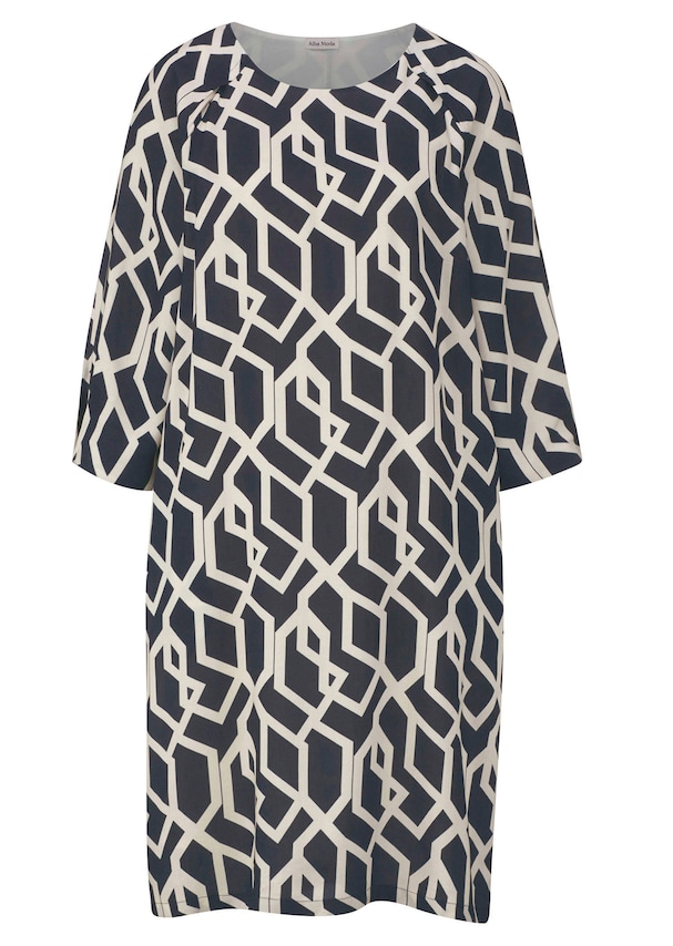 Kleid in grafischem Dessin 4