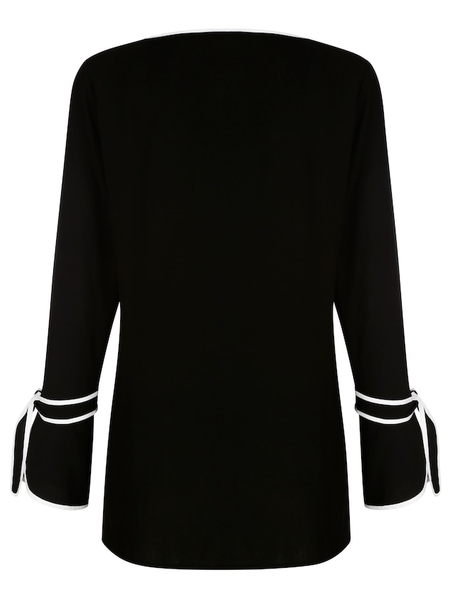 Bluse mit kontrastfarbigen Blenden 5