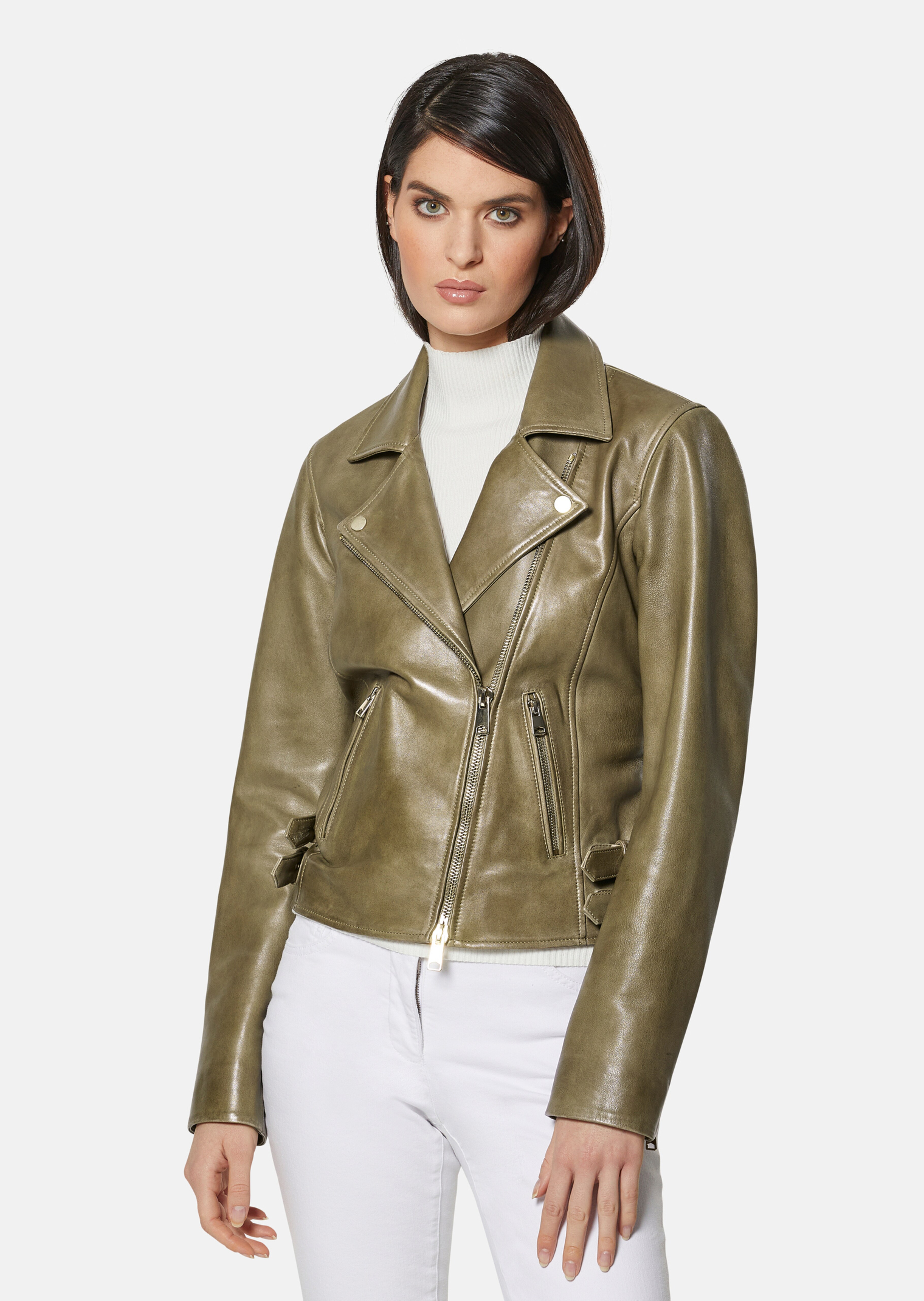 Lederjacke mit Reißverschluss
