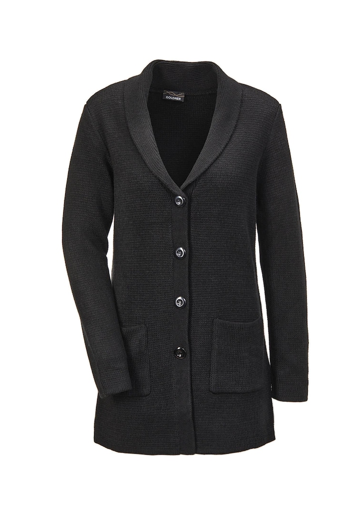 Kuschelweiche Strickjacke in kaschierender Länge