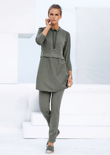 Langes Sweatshirt in Two-in-One-Optik thumbnail 7