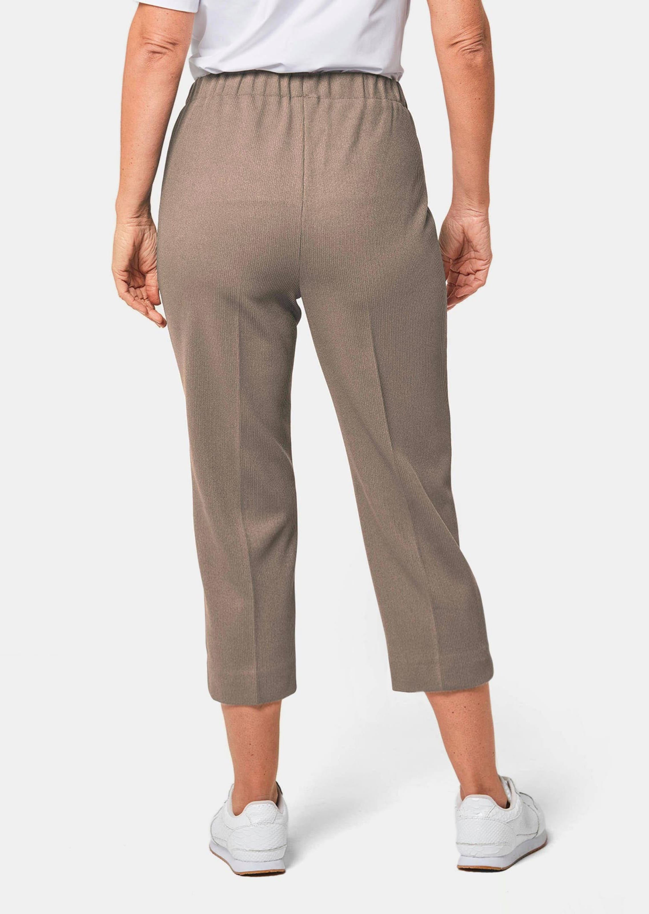 Pantalon à côtes 7/8 - taupe - Gr. 26 de Goldner Fashion