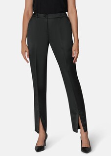 Satin trousers with front hem slits thumbnail 1