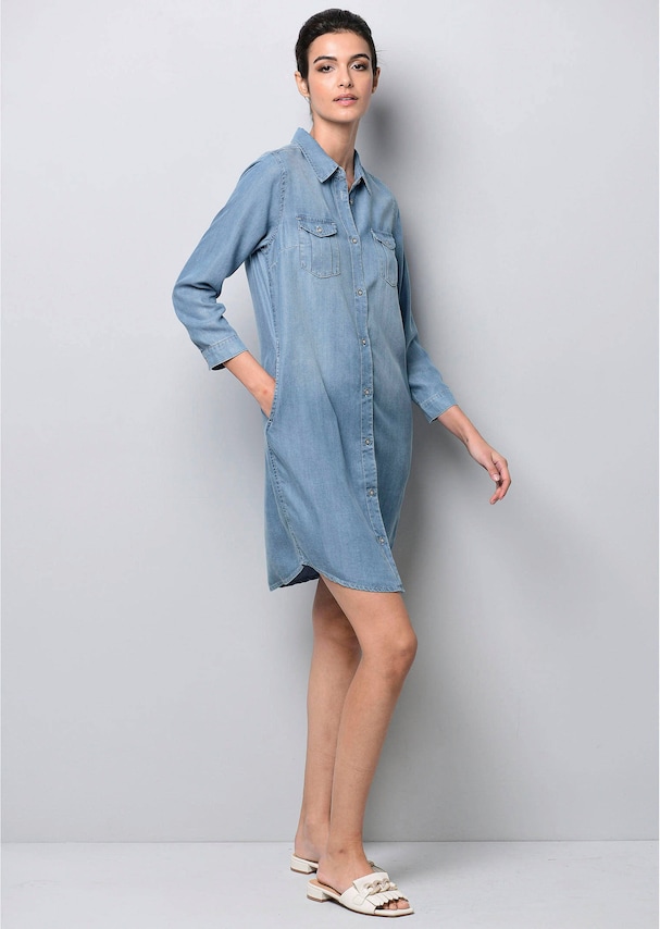 Hemdblusenkleid in Jeansoptik aus trageangenehmer Lyocellware 5