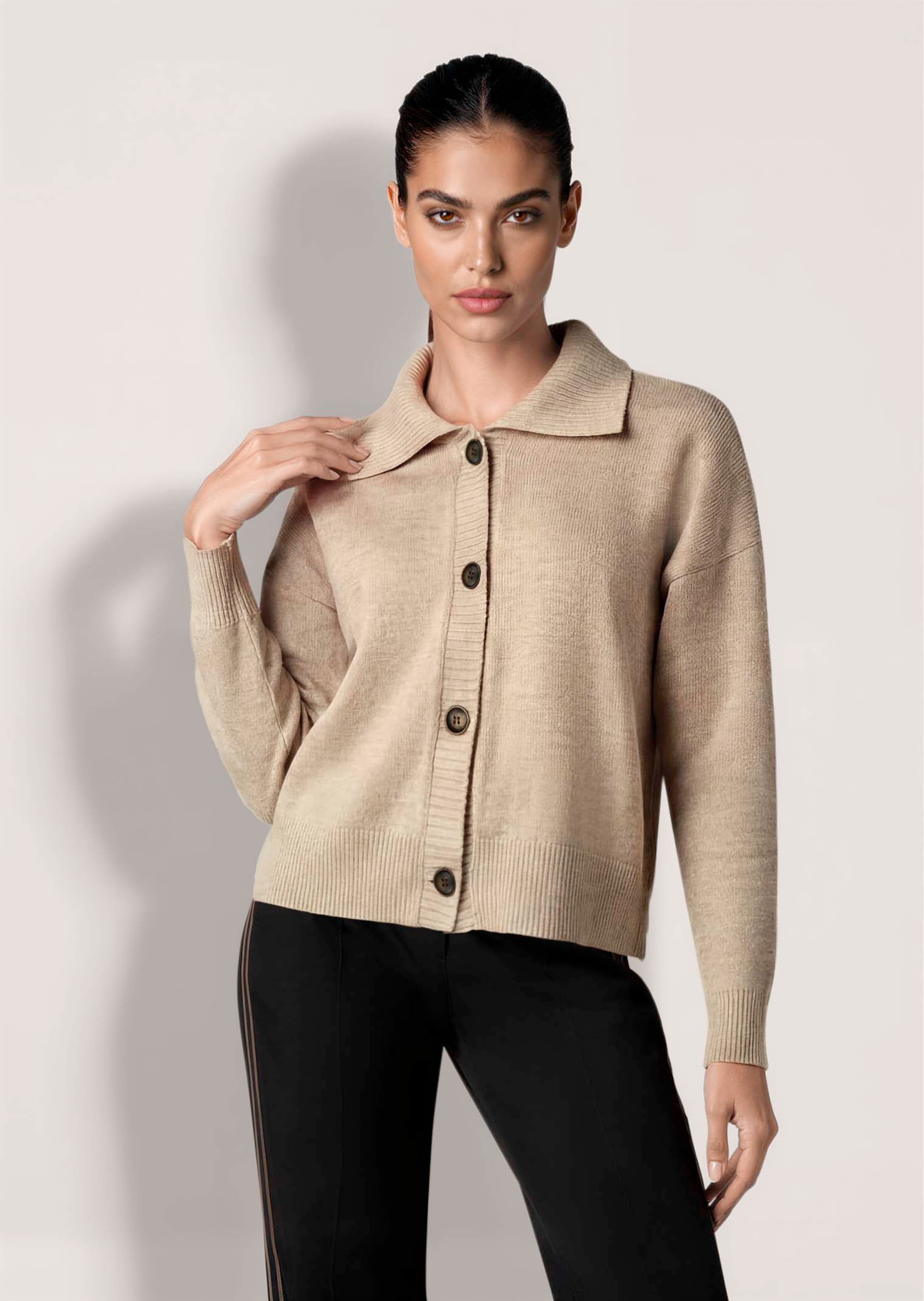Cardigan with polo collar