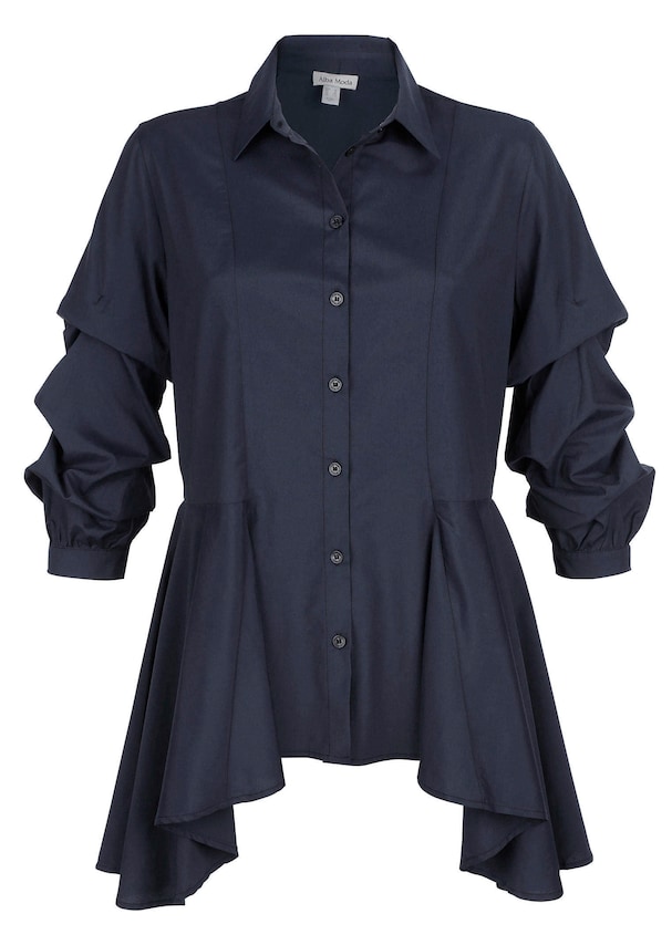 Bluse mit gerafftem Ärmel 5