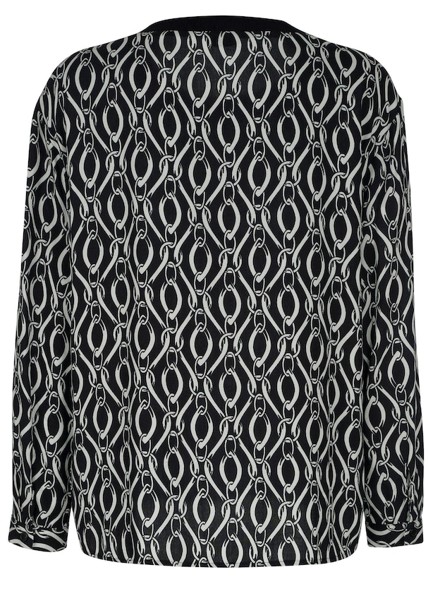 Bluse in grafischem Kettendessin 6