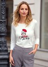 Printed T-shirt with boat shape neckline and 1/2 sleeves thumbnail 1