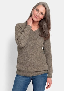 Tricot pullover met naadloze V-hals thumbnail 1