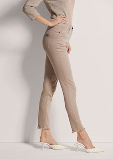 Jeans met fijne franjezoom thumbnail 4